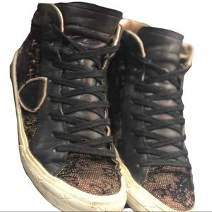 Philippe Model High Top Lace Up Leather Sneaker Size 7